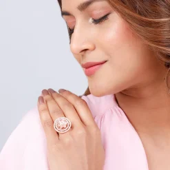 Rose Gold Concentric Circle Sunflower Ring