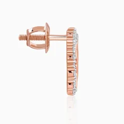 Rose Gold Crimson Halo Lab Grown Diamond Studs