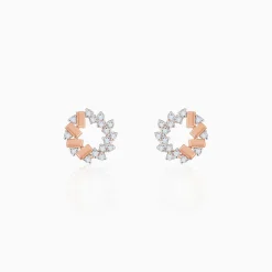 Rose Gold Crimson Halo Lab Grown Diamond Studs