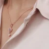 Rose Gold Crocus Elegance Pendant With Link Chain