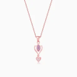 Rose Gold Crocus Elegance Pendant With Link Chain