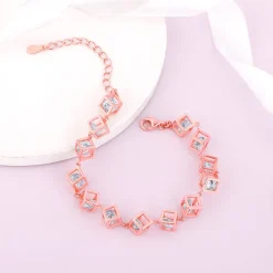 Rose Gold Cubic Crystal Bracelet