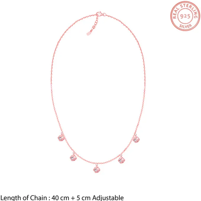 Rose Gold Cubic Crystal Necklace