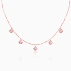 Rose Gold Cubic Crystal Necklace