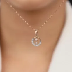 Rose Gold Curled Diamond Pendant
