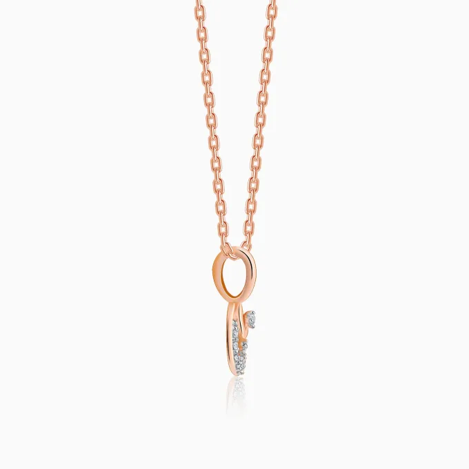 Rose Gold Curled Diamond Pendant