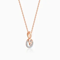 Rose Gold Curled Diamond Pendant