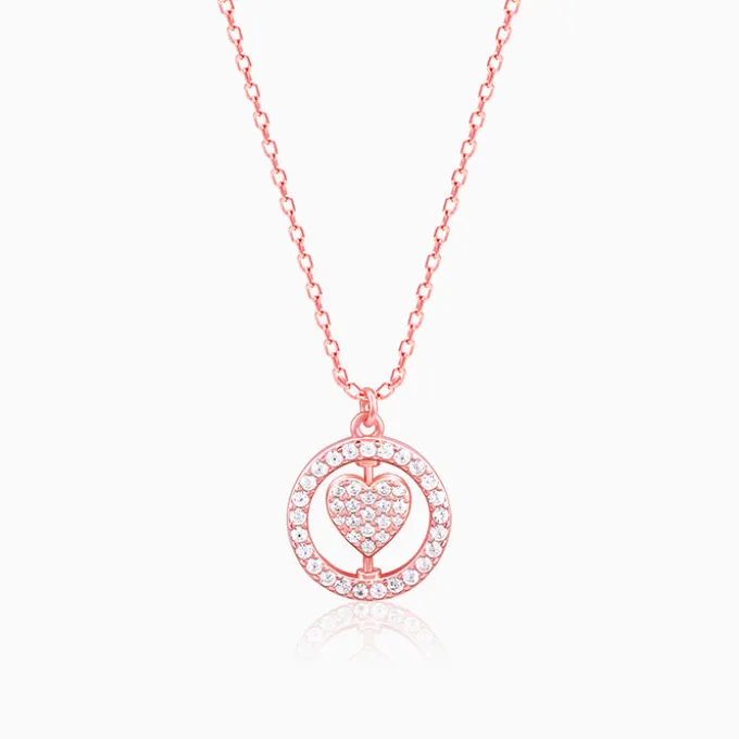 Rose Gold Custom Endless Love Pendant With Link Chain