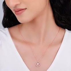 Rose Gold Custom Endless Love Pendant With Link Chain