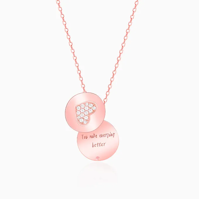 Rose Gold CustomEveryday Better Pendant With Link Chain