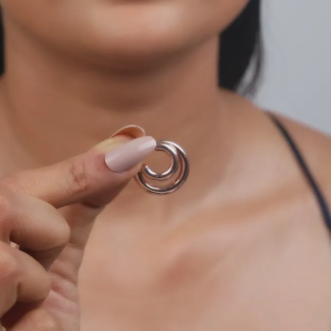 Rose Gold Cute Cresent Hoop Earrings