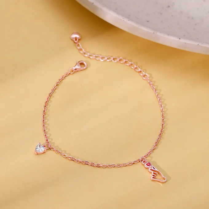 Rose Gold Cute Love Bracelet
