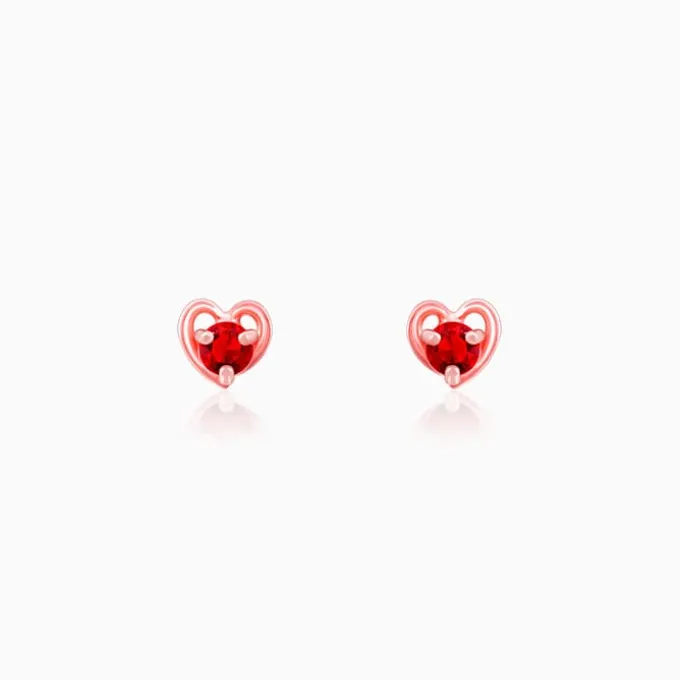 Rose Gold Cute Love Studs