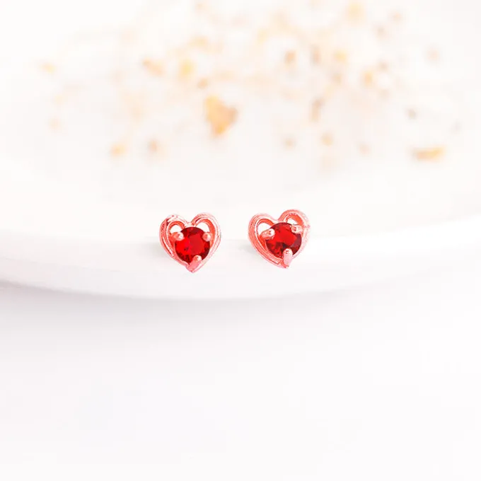Rose Gold Cute Love Studs