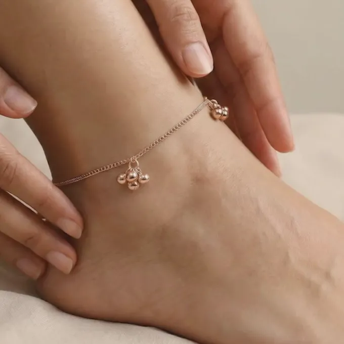 Rose Gold Cute Orb Anklet