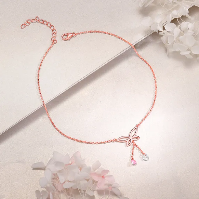 Rose Gold Dancing Flutter Anklet
