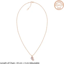 Rose Gold Dancing Queen Pendant With Link Chain