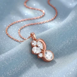 Rose Gold Dancing Queen Pendant With Link Chain