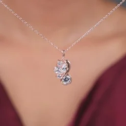 Rose Gold Dancing Queen Pendant With Link Chain