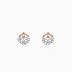 Rose Gold Dazzle Duo Diamond Studs