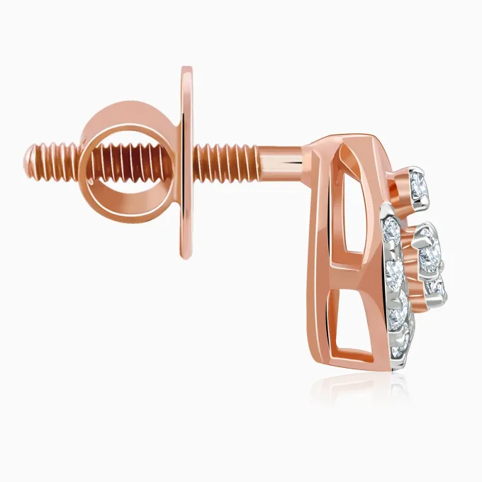Rose Gold Dazzle Duo Diamond Studs