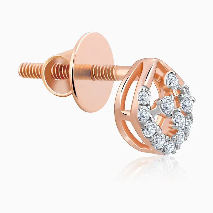 Rose Gold Dazzle Duo Lab Grown Diamond Earrings