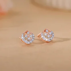 Rose Gold Dazzle Duo Lab Grown Diamond Earrings