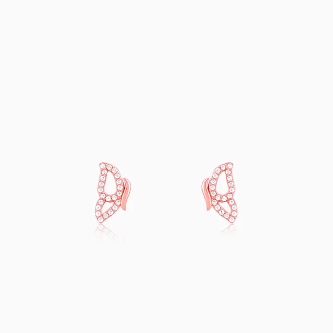 Rose Gold Dazzling Butterfly Earrings