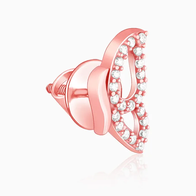 Rose Gold Dazzling Butterfly Earrings