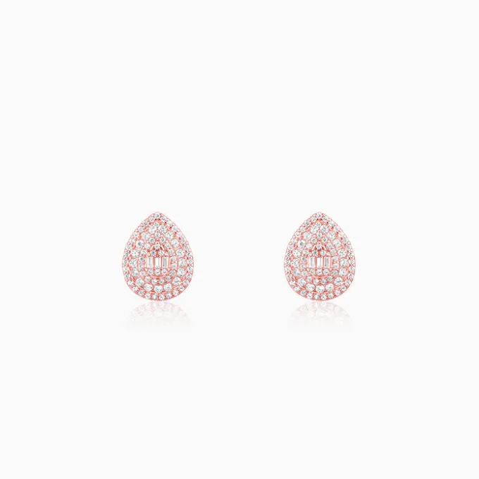 Rose Gold Dazzling Drop Earrings