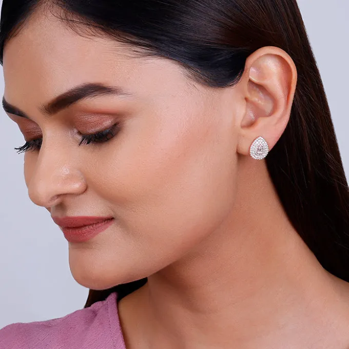 Rose Gold Dazzling Drop Earrings