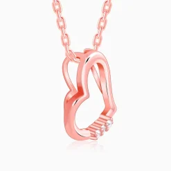 Rose Gold Deeper Love Pendant With Link Chain