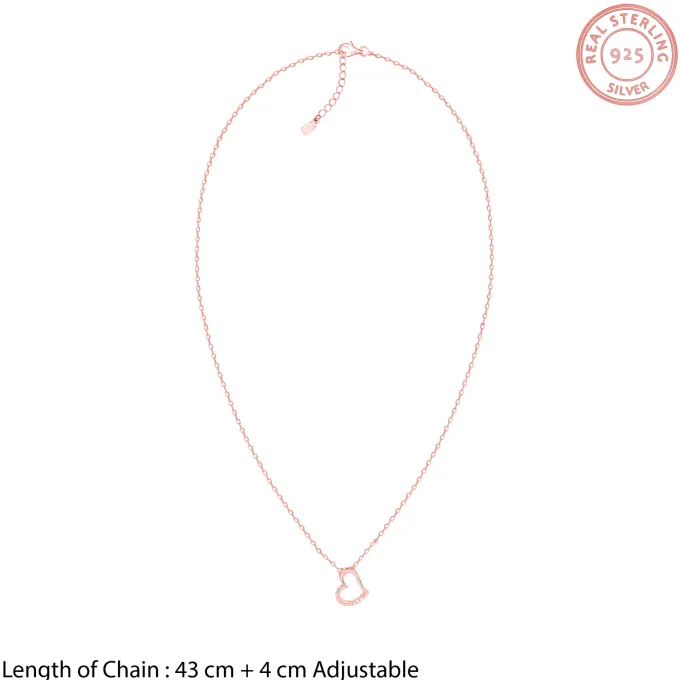 Rose Gold Deeper Love Pendant With Link Chain