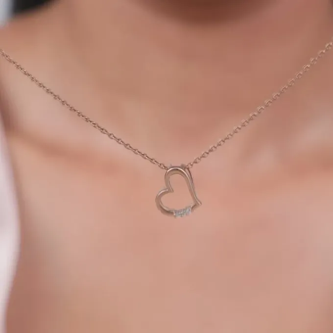 Rose Gold Deeper Love Pendant With Link Chain