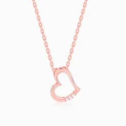 Rose Gold Deeper Love Pendant With Link Chain