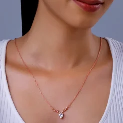 Rose Gold Deer Heart Necklace