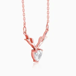 Rose Gold Deer Heart Necklace
