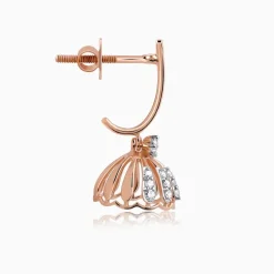 Rose Gold Diamond Jhumki Earrings