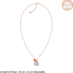 Rose Gold Dil Pendant With Link Chain