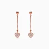 Rose Gold Dotted Heart Danglers