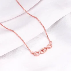 Rose Gold Double Infinity Love Necklace