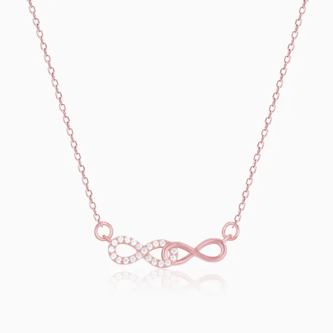 Rose Gold Double Infinity Love Necklace