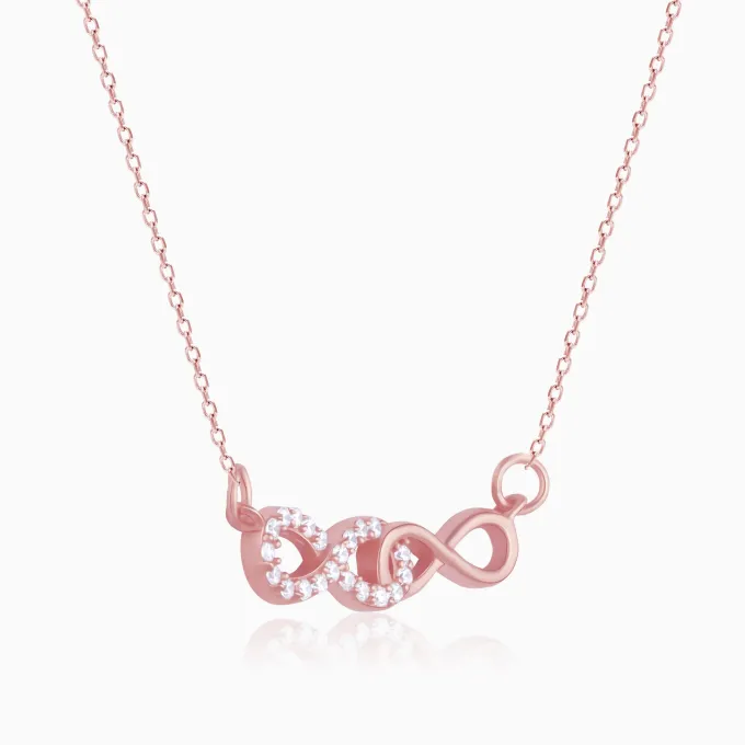Rose Gold Double Infinity Love Necklace