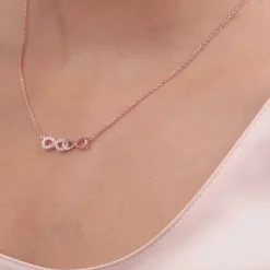 Rose Gold Double Infinity Love Necklace