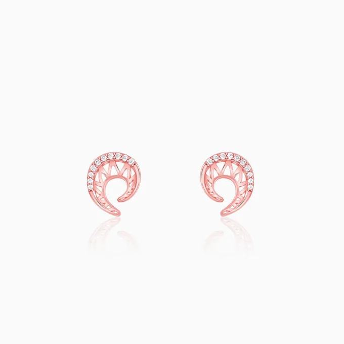 Rose Gold Dreamy Curve Earrings