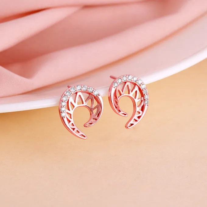 Rose Gold Dreamy Curve Earrings