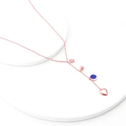 Rose Gold Dripping Hearts Necklace