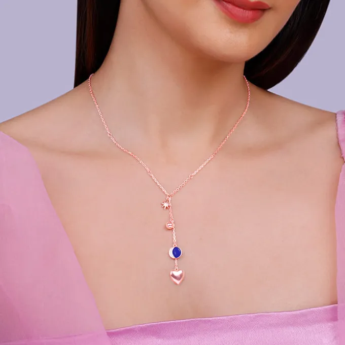 Rose Gold Dripping Hearts Necklace