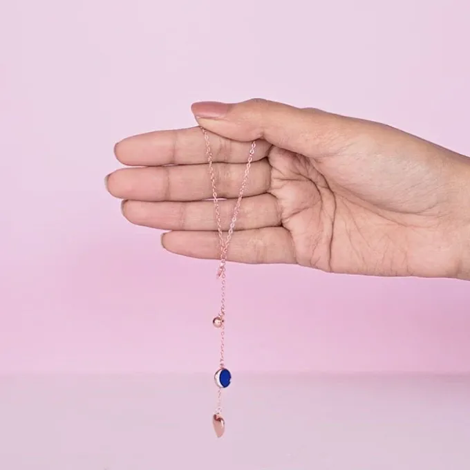 Rose Gold Dripping Hearts Necklace
