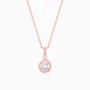 Rose Gold Drizzle Drop Pendant With Link Chain